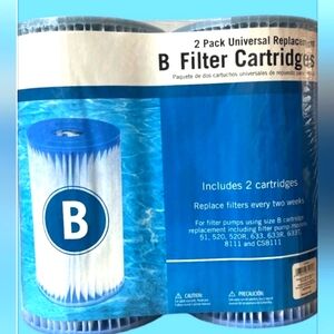Intex 2 Pack-Type B Universal Filter Cartridge Swimming Pool Replacement-NEW